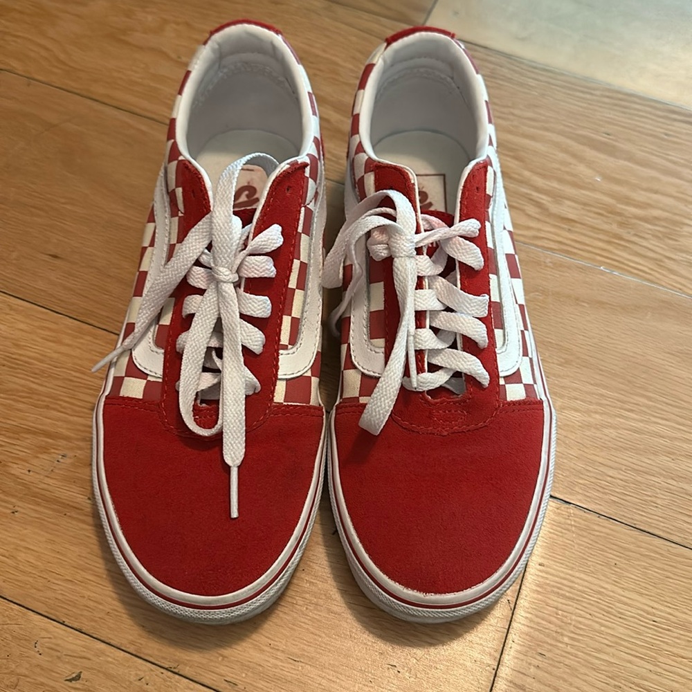 Red and white vans